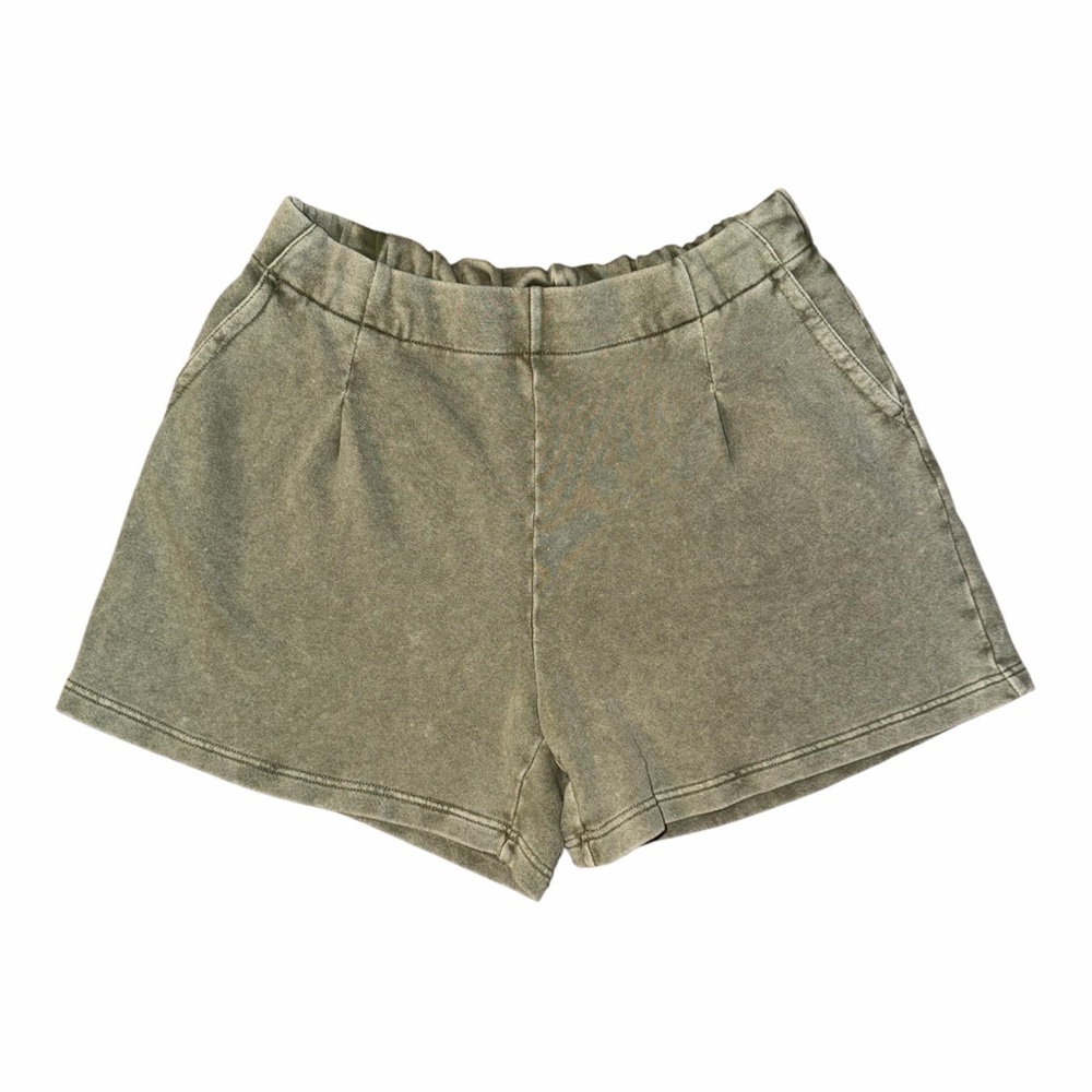 aerie High-Rise Olive Green Elastic Waistband Shorts